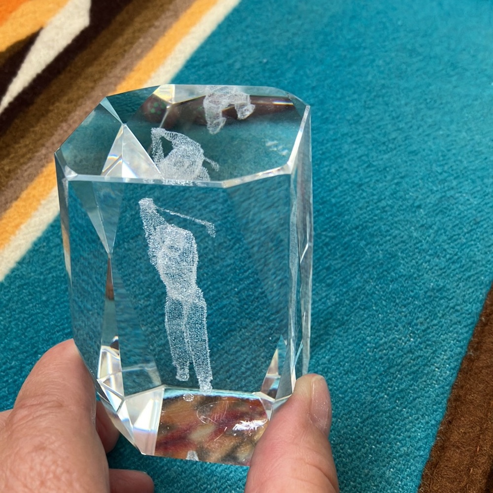 VINTAGE SWANK PUTTER CUP GANZ FIGURINE LASER ETCHED 3 D CUBE HAND PAINTED MUG - Picture 4 of 17